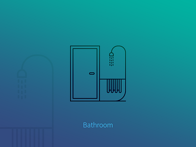 Bathroom Line Icon art bathroom brand design door flat icon line minimal shower towel water
