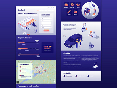 Carfix: Full View of Desktop Homepage desktop ui ux