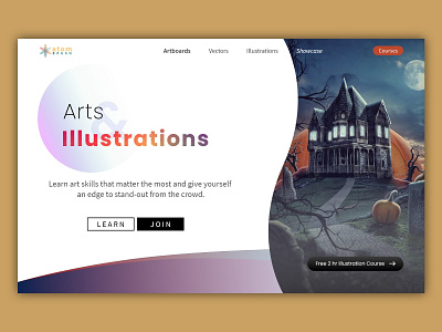 Art Tutorial Landing Page Demo adobe xd artwork branding design graphic design icon illustration landing page ui ux website design