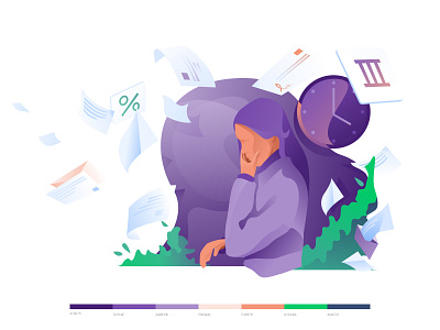 Stressed art design illustration ui ux vector