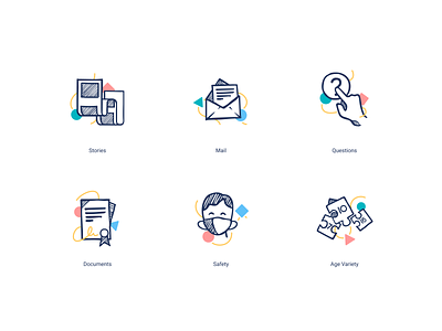 Schoolhouse Icons art branding design flat icons illustration interface school set vector web website