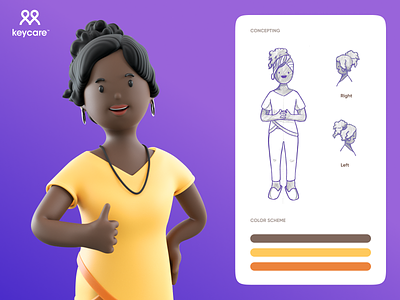 Amahle Character Design 3d 3d art app art branding design illustration ui ux web