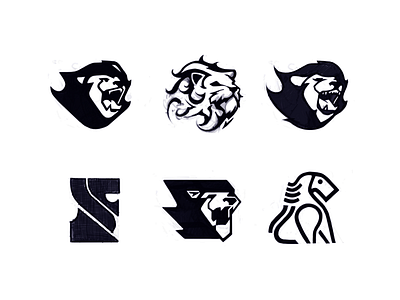 Lion Logo Skethes branding design figma identity illustration logo mark vector