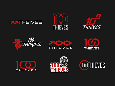 100 Thieves Logo Concepts branding design figma identity illustration logo mark vector