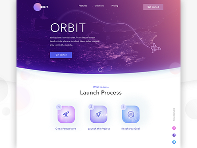 Orbit home interface purple space ui user interface ux website