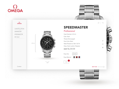 Omega Speedmaster design interface omega ui ux watch website