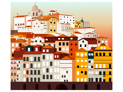 Portugal Sunset art design illustration sunset vector