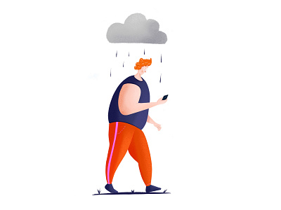 Rainy Day art design ginger illustration procreate app rainy