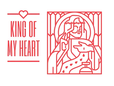 KOMH album branding design heart illustration kanyewest king logo vector