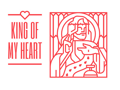 KOMH album branding design heart illustration kanyewest king logo vector