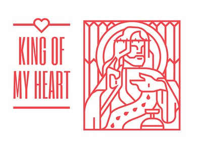 KOMH album branding design heart illustration kanyewest king logo vector