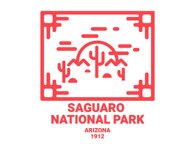 Saguaro National Park art az desert design illustration logo national park saguaro vector