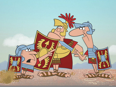 TripTank - Roman Soldiers cartoon character design comedy central retro roman triptank