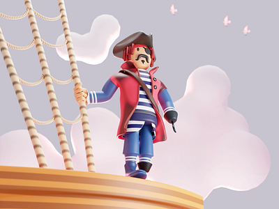 Pirates 3D Character 2d 3d 3d character 3d illustration blender character character design color design illustration isometric lowpoly