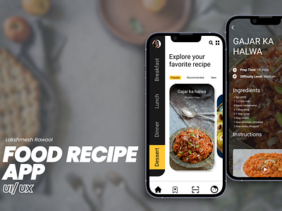 FOOD RECIPE APP DESIGN | UI UX ad app app design branding design graphic design product design ui uiux ux