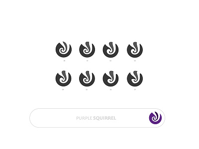 Purple Squirrel Eduventure Refinement abstract form identity logo purple squirrel