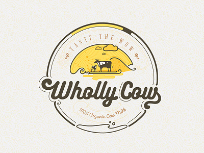 Wholly Cow - Taste the Wow Identity Design cow dairy farm fresh identity india logo milk organic taste wholly wow