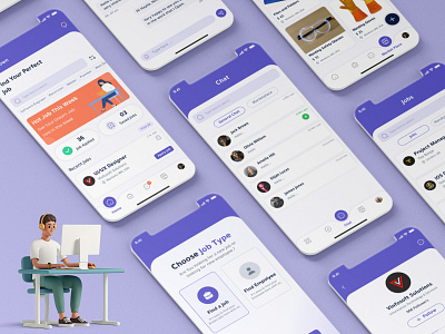 Job Finder App - Mobile App design app design design figam job app design mobileappdesign ui uiux design ux