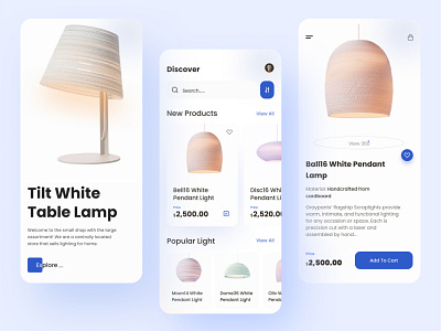 Lighting e-commerce app design