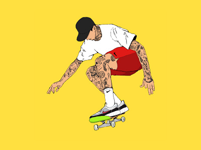NYJAH HUSTON JAH 2 illustration illustrator jah2 nike nikesb nyjah skateboard skateboarder