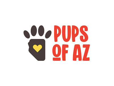 PUPS OF AZ arizona design dogs heart icon logo logo design paw phoenix puppy scottsdale tucson typography vector