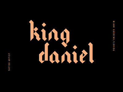 KING DANIEL blackletter design florida gothic king logo logo design medieval miami mystery tattoo tattoo artist tattoos typography vector wordmark
