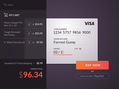 DailyUI - 002 - Credit Card Checkout credit card checkout daily