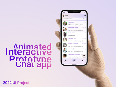 Interactive Prototype - Chat App animation app design figma messenger prototype ui