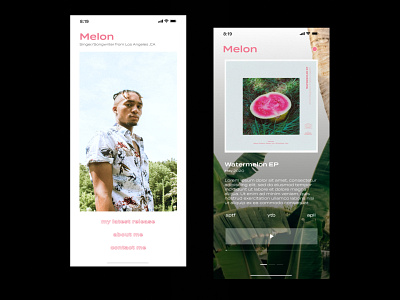 Artist Mobile Landing Page artist figma mobile musicians phone ui uidesign ux web