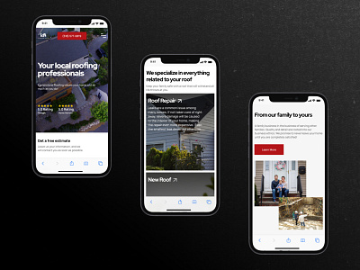 Roofing website mobile landing