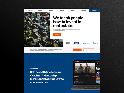 Real Estate Learning Landing Page Prototype course design home houses landing page leanring online online school property property design real estate realtor school ui ux web web design website