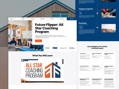 Real estate coaching program couching cta design figma hero home house housing interface landing page layout lesson minimal plan real estate realtor ui ux web