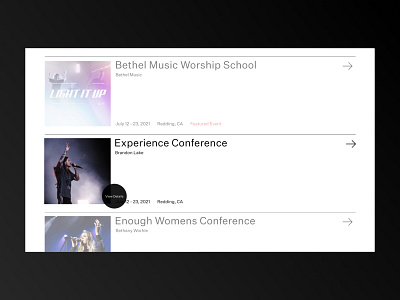 Bethel Music Event Page Prototype