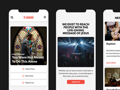 Champions Church Landing Mobile Page android animation apple christ christian church design figma ios iphone jesus landing landing page mobile non profit phone responsive ui ux web