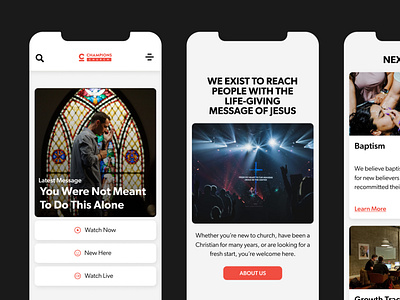 Champions Church Landing Mobile Page