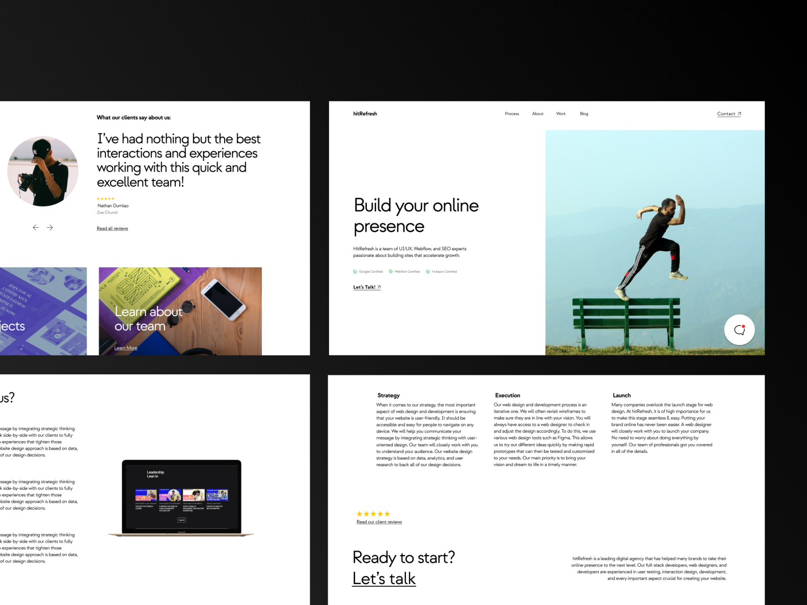 Agency Landing Page Sections by Vlad Vee for hitRefresh on Dribbble