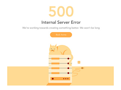 CATastrophe 500 back cat cute error figma home illustration server sleep unplugged wire