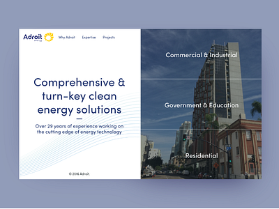 Adroit Energy Cover Page cover ux web design