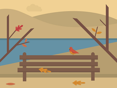Autumn autumn flat illustration illustrator postcard