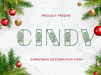 Cindy Christmas Decoration Font branding christmas decoration design font graphic design logo typography