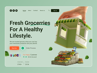 Online Grocery Store - Concept Design branding design designconcept graphic design grocery landingpage online grocery onlineshopping trending trending design ui ux webdesign