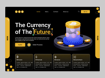 Landing Page Design For Digital  Currency