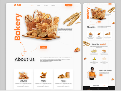 Landing Page Design For Bakery Shop bakery bakery landing page branding design graphic design illustration landing page landingpage tredingdesigns trending design ui ux webdesign website trends