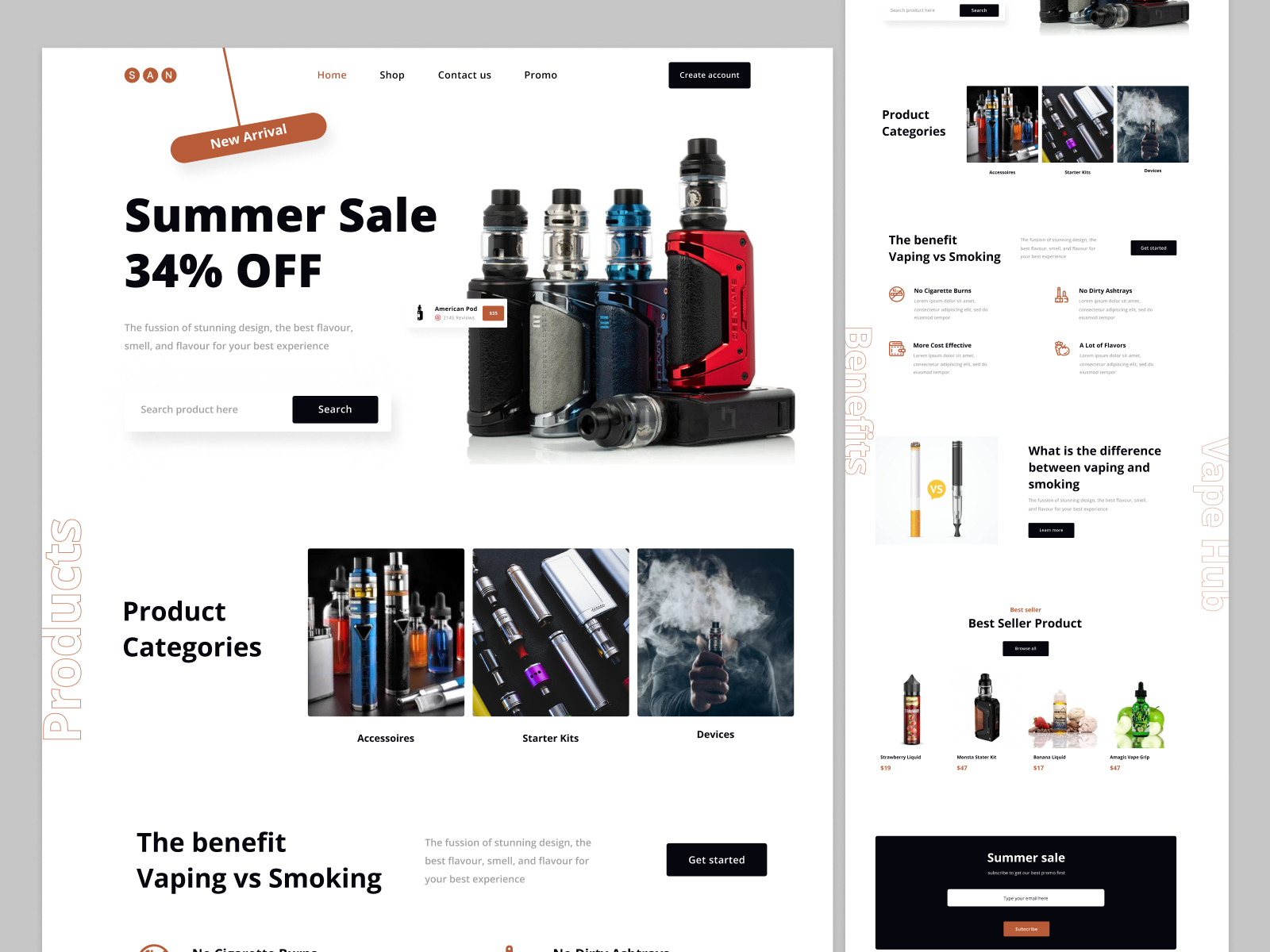 Vape Website designs themes templates and downloadable graphic