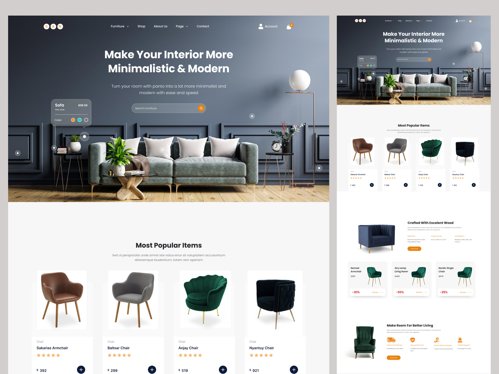 Furniture site Design by Syed Arsalan Naqvi on Dribbble