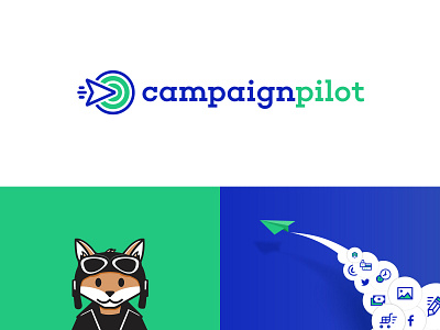 CampaignPilot Logo & Brand Design brand branding design illustration logo logo design marketing tech typography vector