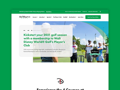 Walt Disney World® Golf Website Design graphic design ui website