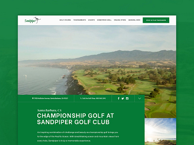 Golf Website Design design ui website