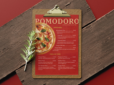 Pomodoro Italian Menu Design design dining graphic design menu design