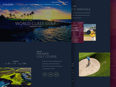 Golf Homepage Wiki clean course golf homepage minimal ui web design website